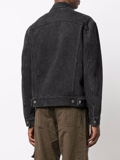 Balmain Zip-pockets Denim Jacket In 黑色