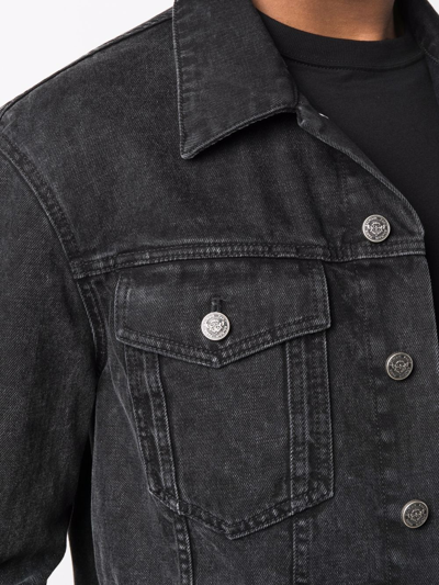 Balmain Zip-pockets Denim Jacket In 黑色