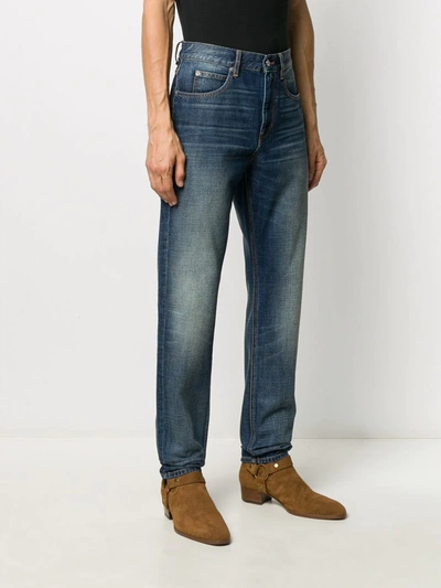 Shop Isabel Marant Faded Straight Leg Jeans In Blue