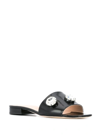 Shop Christopher Kane Crystal-embellished Leather Sandals In Black