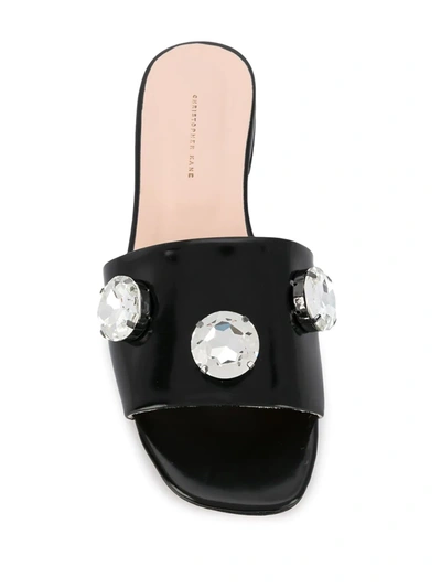 Shop Christopher Kane Crystal-embellished Leather Sandals In Black
