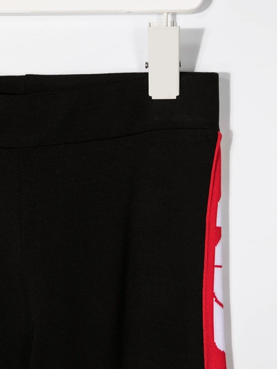 Shop Gcds Logo-stripe Pull-on Leggings In Black
