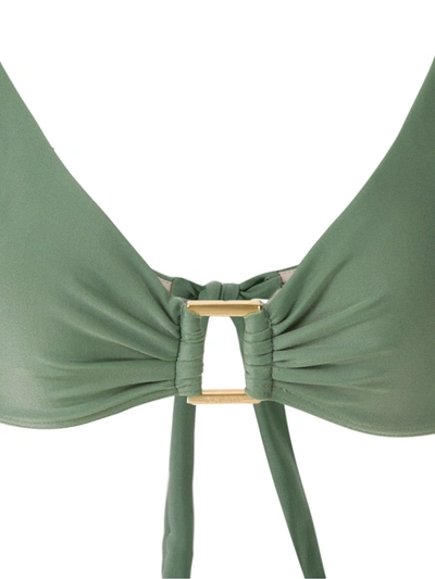Shop Amir Slama Metallic Embellishments Bikini Set In Green