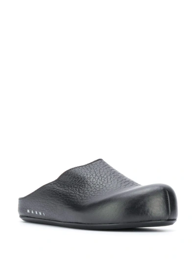 Shop Marni Slip-on Leather Clogs In Black