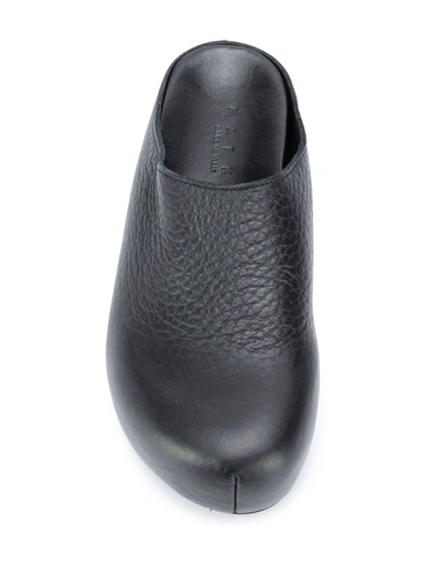 Shop Marni Slip-on Leather Clogs In Black