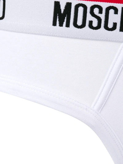 Shop Moschino Logo Briefs In White