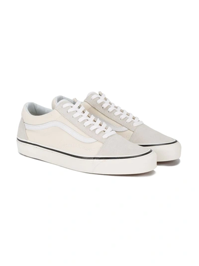 Vans Old Skool Leather-trimmed Canvas And Suede Sneakers In Neutrals