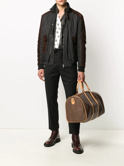 Shop Etro Paisley-print Zipped Holdall In Brown