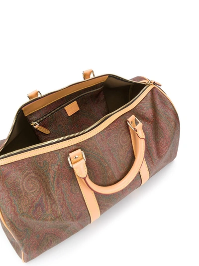 Shop Etro Paisley-print Zipped Holdall In Brown
