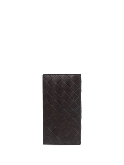 Shop Bottega Veneta Interwoven Leather Wallet In Brown