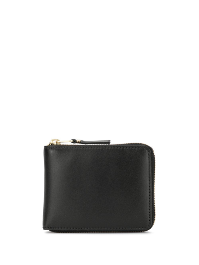 Shop Comme Des Garçons Zip-around Leather Wallet In Black