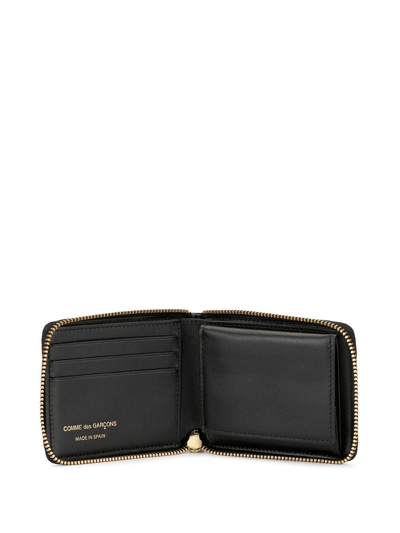 Shop Comme Des Garçons Zip-around Leather Wallet In Black