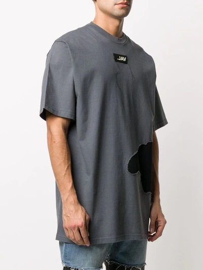 Shop Val Kristopher Eroded Layer Logo T-shirt In Grey