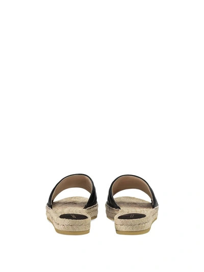 Shop Gucci Leather Espadrille Sandal In Black