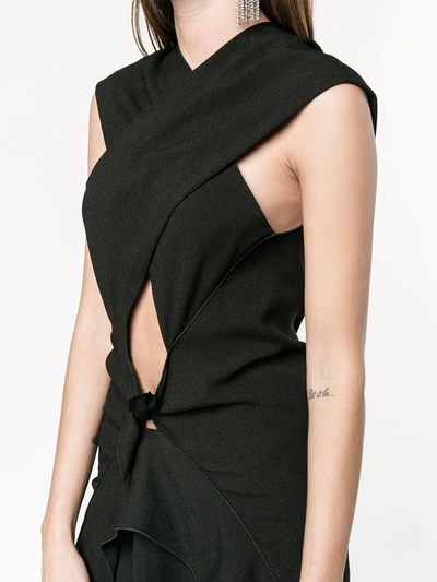Shop Proenza Schouler Sleeveless Cross-over Long Dress In Black