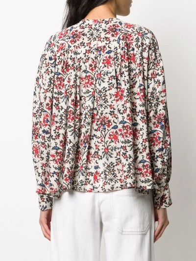 Shop Isabel Marant Abstract Floral-print Blouse In White