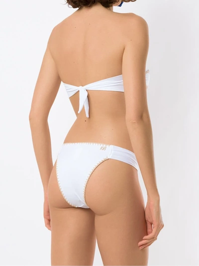 Shop Brigitte Crochet-trim Bandeau Bikini In White