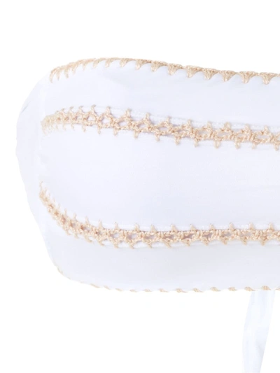 Shop Brigitte Crochet-trim Bandeau Bikini In White