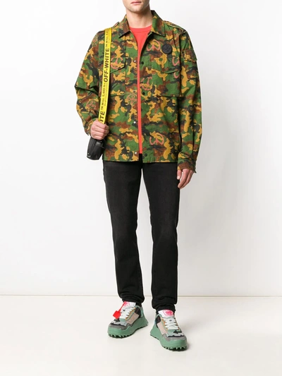 Shop Off-white Camouflage Print Shirt In Green