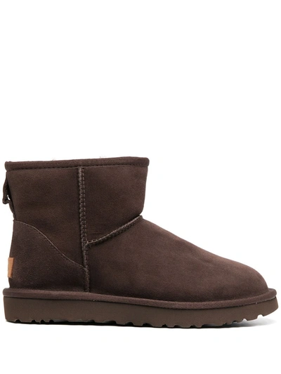 Ugg Classic Heritage Mini Ii Sheepskin-lined Suede Boots In Dark Brown |  ModeSens