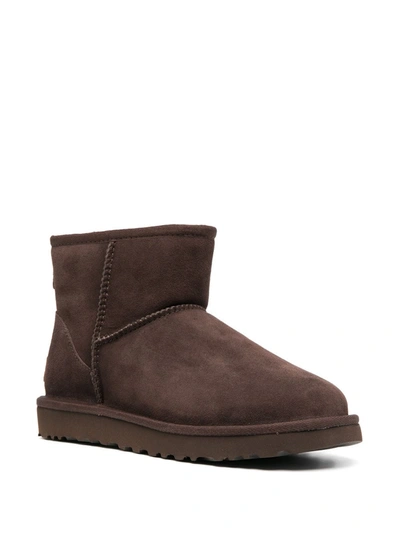 Ugg Dark Brown Classic Mini Boots In Brown