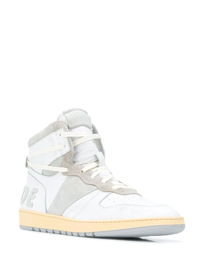 Shop Rhude Ankle Lace-up Sneakers In White
