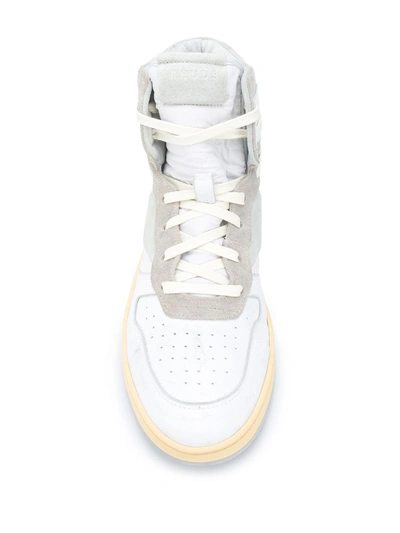 Shop Rhude Ankle Lace-up Sneakers In White