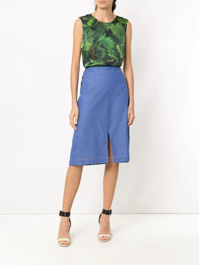 Shop Isolda Bacuri Jeans Skirt In Blue