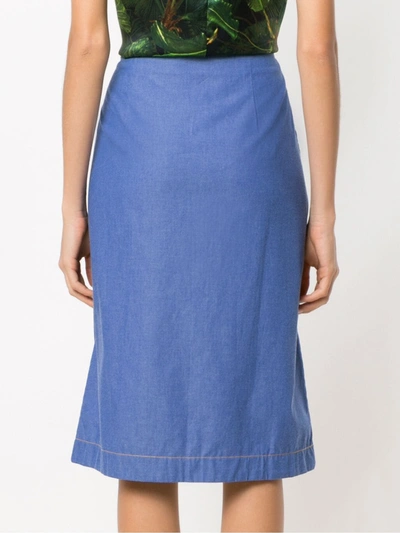 Shop Isolda Bacuri Jeans Skirt In Blue