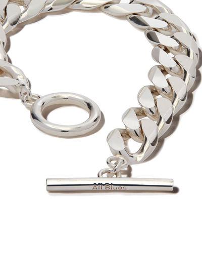 Shop All Blues Moto Chain-link Bracelet In Silver