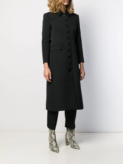 Shop Givenchy Buttoned Single-breasted Coat In Black