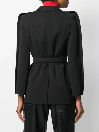 Shop Givenchy Belted Single-breasted Blazer In Black
