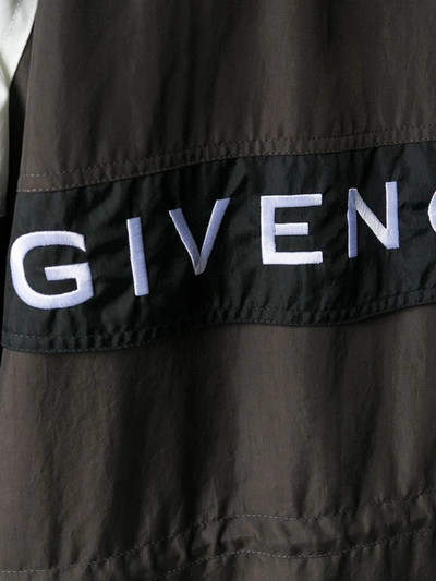 Shop Givenchy Oversized A-line Logo Windbreaker In Black