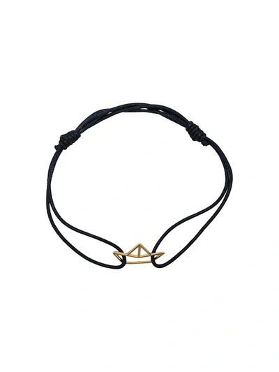 Shop Aliita Boat Pendant Rope Bracelet In Black