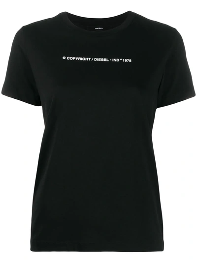 Shop Diesel T-sily-copy Slim-fit T-shirt In Black