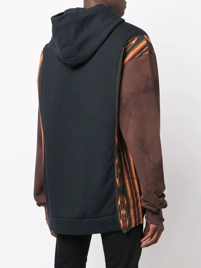 Shop Alchemist Trucker Panel-print Hoodie In Black