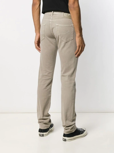 Shop Jacob Cohen Straight Leg Jeans In Neutrals