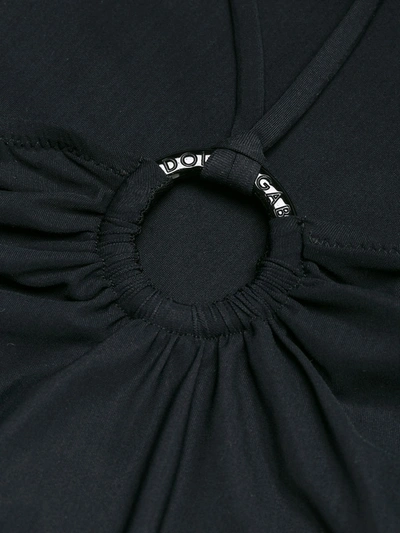 Shop Dolce & Gabbana Logo Plaque Halterneck Swimsuit In Black