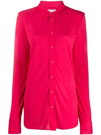 Shop Bottega Veneta Semi-sheer Button-up Shirt In Pink