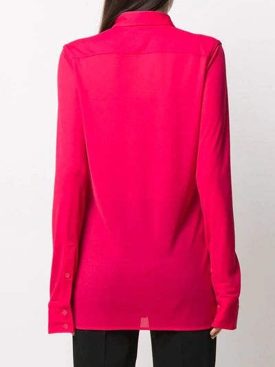 Shop Bottega Veneta Semi-sheer Button-up Shirt In Pink