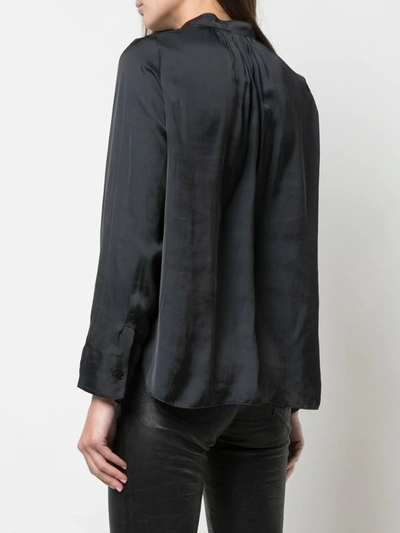 Zadig & Voltaire Satin-finish V-neck Blouse In Black