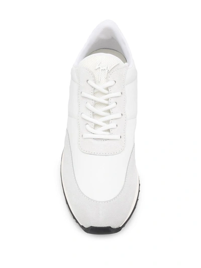 Shop Giuseppe Zanotti Low-top Lace Up Sneakers In White