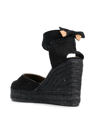 Castaã±er Carina C-8ed-001 Wedges In Black Canvas In Black