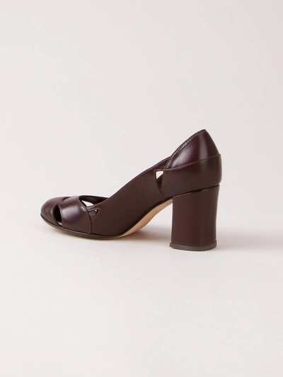 Sarah Chofakian Chunky Heel Pumps In Red