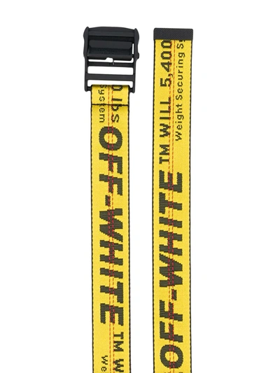 Shop Off-white Logo Print Belt In Yellow