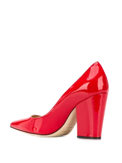 Shop Sergio Rossi Block Heel Pumps In Red