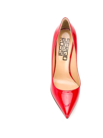 Sergio Rossi Block Heel Pumps In Red