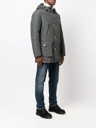 Woolrich Artic Padded Down Parka Coat In Grau
