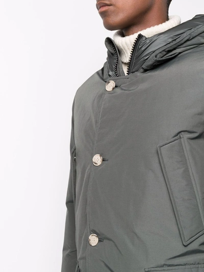 Woolrich Artic Padded Down Parka Coat In Grau