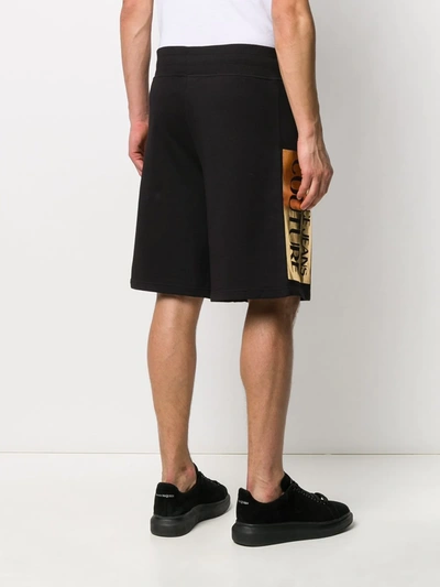 Shop Versace Jeans Couture Foil Logo Printed Shorts In Black